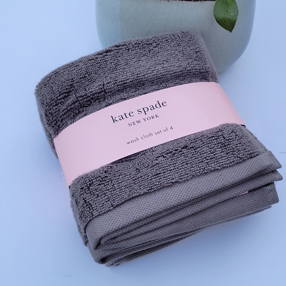Kate Spade New York set of 4 grey wash cloths - Picture 5 of 5